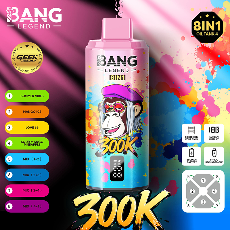 BANG LEGEND 300K Osiem w jednym, wielosmakowy